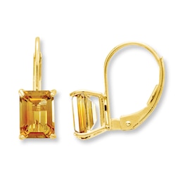 Citrine Earrings 14K Yellow Gold