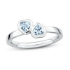 Stackable Heart Ring Aquamarines Sterling Silver