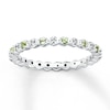 Thumbnail Image 0 of Stackable Peridot Ring 1/20 ct tw Diamonds Sterling Silver
