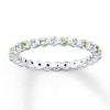 Thumbnail Image 0 of Stackable Peridot Ring 1/20 ct tw Diamonds Sterling Silver