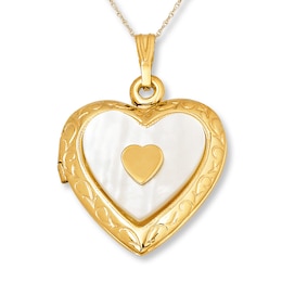 Heart Locket Mother-of-Pearl 10K Yellow Gold