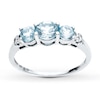 Thumbnail Image 0 of Aquamarine Ring Diamond Accents 10K White Gold