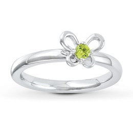 Stackable Butterfly Ring Peridot Sterling Silver
