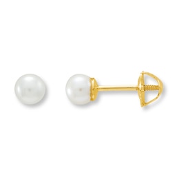 Cultured Pearl Earrings 14K Yellow Gold