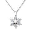 Thumbnail Image 1 of Cultured Pearl Snowflake Necklace Sterling Silver