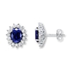 Thumbnail Image 1 of Blue Cubic Zirconia Sterling Silver Earrings