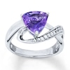 Amethyst Ring White Sapphires Sterling Silver