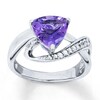 Thumbnail Image 0 of Amethyst Ring White Sapphires Sterling Silver