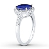 Thumbnail Image 1 of Natural Sapphire Ring 3/8 ct tw Diamonds 14K White Gold