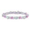 Thumbnail Image 1 of Lab-Created Sapphire Lab-Created Opal Sterling Silver Bracelet