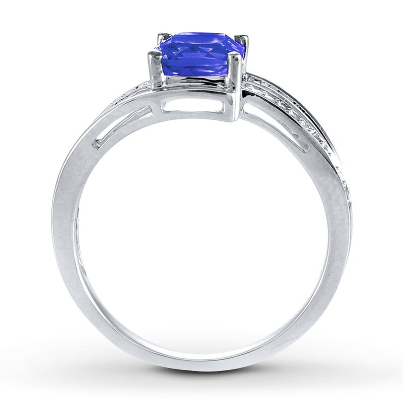 Tanzanite Ring Diamond Accents Sterling Silver