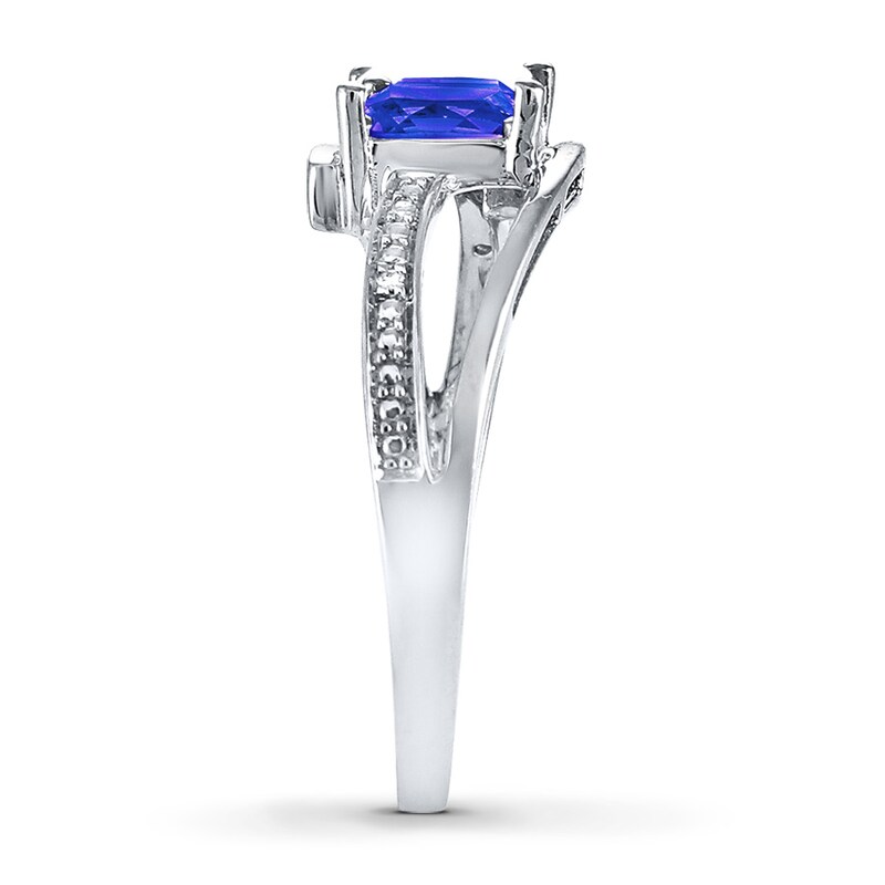 Tanzanite Ring Diamond Accents Sterling Silver