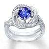 Tanzanite Ring Diamond Accents Sterling Silver