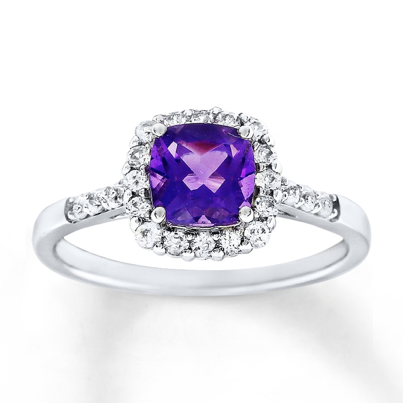 Amethyst Ring LabCreated Sapphires Sterling Silver Kay Outlet