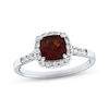Thumbnail Image 0 of Garnet Ring Lab-Created Sapphires Sterling Silver