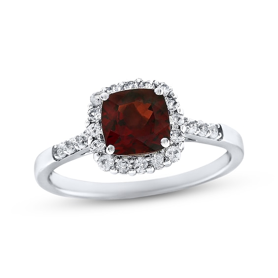 Garnet Ring Lab-Created Sapphires Sterling Silver