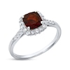 Thumbnail Image 1 of Garnet Ring Lab-Created Sapphires Sterling Silver