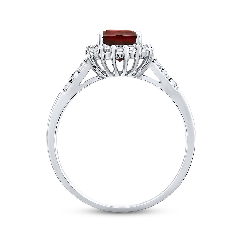 Main Image 3 of Garnet Ring Lab-Created Sapphires Sterling Silver