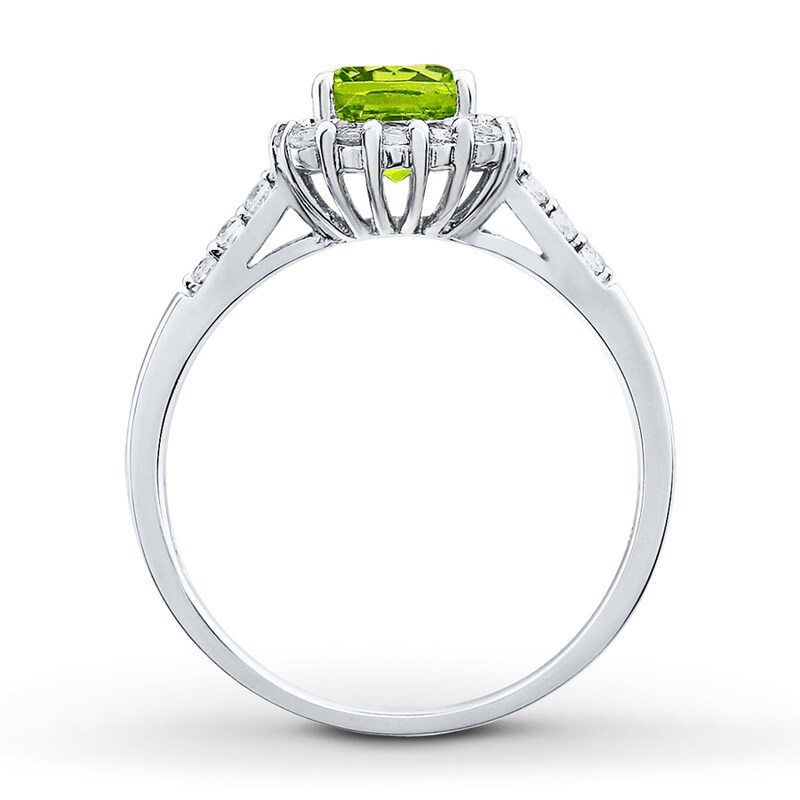 Peridot Ring Lab-Created Sapphires Sterling Silver