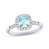 Thumbnail Image 1 of Aquamarine Ring Lab-Created Sapphires Sterling Silver
