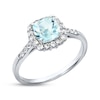 Thumbnail Image 2 of Aquamarine Ring Lab-Created Sapphires Sterling Silver