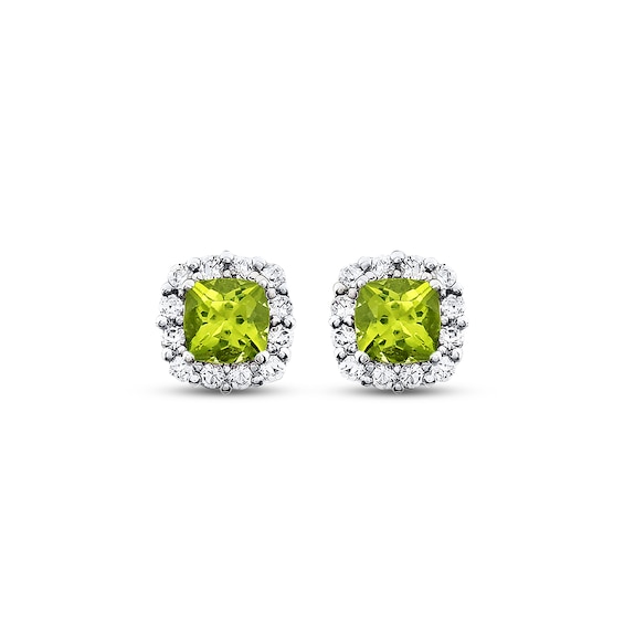 Peridot Earrings Lab-Created Sapphires Sterling Silver