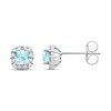 Thumbnail Image 1 of Aquamarine Earrings Lab-Created Sapphires Sterling Silver