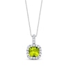 Thumbnail Image 0 of Peridot Necklace Lab-Created Sapphires Sterling Silver