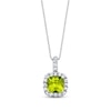 Thumbnail Image 1 of Peridot Necklace Lab-Created Sapphires Sterling Silver