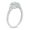 Aquamarine Ring 1/5 ct tw Diamonds 10K White Gold