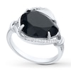 Thumbnail Image 2 of Black Onyx Ring 1/15 ct tw Diamonds Sterling Silver