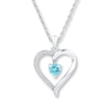 Thumbnail Image 0 of Aquamarine Necklace 1/10 ct tw Diamonds Sterling Silver