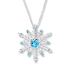 Thumbnail Image 1 of Topaz Snowflake Necklace Lab-Created Sapphire Sterling Silver