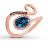 Thumbnail Image 1 of Le Vian Blue Topaz Ring 1/8 ct tw Diamonds 14K Strawberry Gold