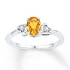 Thumbnail Image 0 of Citrine Ring Diamond Accents Sterling Silver