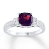 Thumbnail Image 1 of Garnet Ring White Topaz Sterling Silver