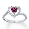 Rhodolite Garnet Ring 1/15 ct tw Diamonds Sterling Silver