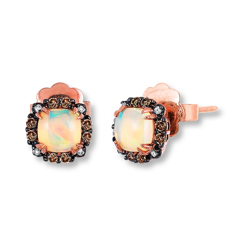 Main Image 1 of Le Vian Opal Earrings 1/8 ct tw Diamonds 14K Strawberry Gold