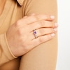 Thumbnail Image 2 of Amethyst Heart Ring With Diamonds Sterling Silver