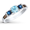 Le Vian Aquamarine Ring 1/10 ct tw Diamonds 14K Vanilla Gold