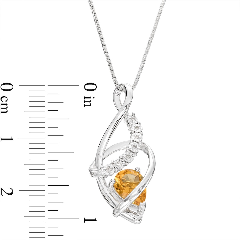 Main Image 2 of Citrine & Diamond Necklace Sterling Silver