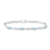 Thumbnail Image 0 of Aquamarine Bracelet with Diamonds Sterling Silver