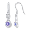 Thumbnail Image 0 of Tanzanite Infinity Earrings 1/10 ct tw Diamonds Sterling Silver