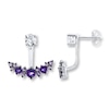 Thumbnail Image 0 of Front-Back Earrings White Topaz/Amethysts Sterling Silver