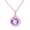 Thumbnail Image 0 of Amethyst Necklace Diamond Accents 10K Rose Gold