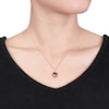 Thumbnail Image 1 of Amethyst Necklace Diamond Accents 10K Rose Gold
