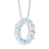 Thumbnail Image 2 of Aquamarine and White Topaz Necklace Sterling Silver