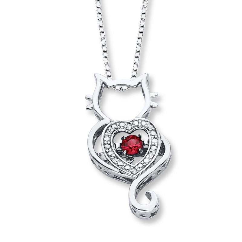 Main Image 1 of Unstoppable Love Necklace Lab-Created Ruby Sterling Silver