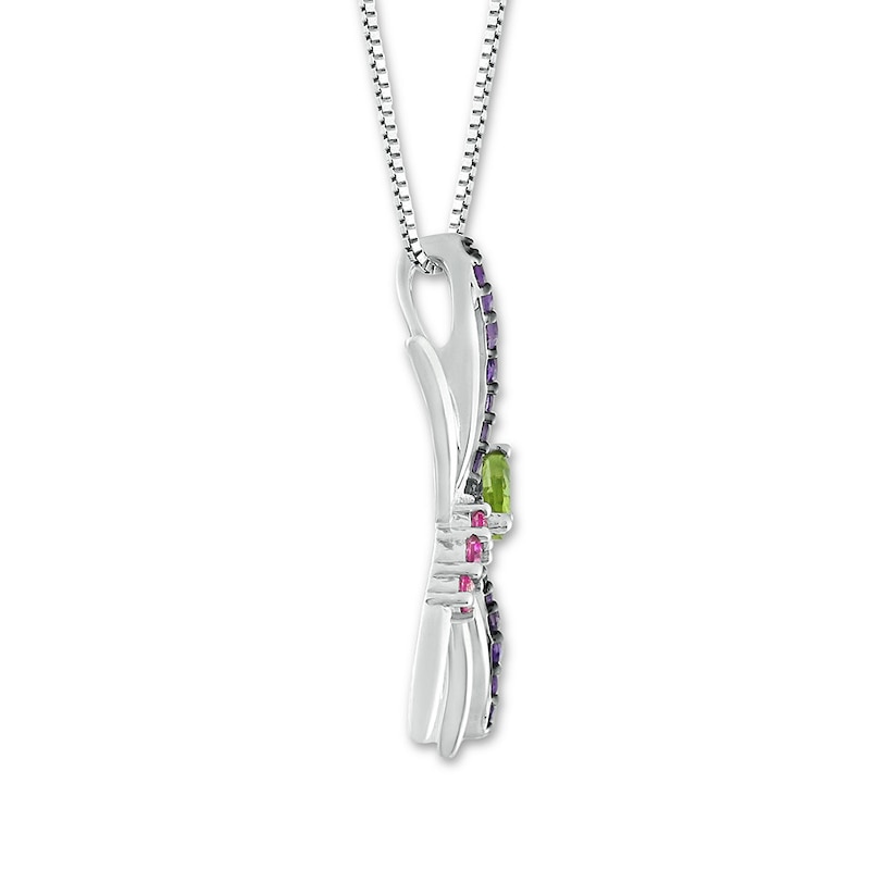 Main Image 2 of Dragonfly Necklace Multi-Gemstone Sterling Silver