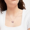 Thumbnail Image 2 of Marquise-Cut Amethyst & White Lab-Created Sapphire Butterfly Necklace Sterling Silver & 10K Rose Gold 18"